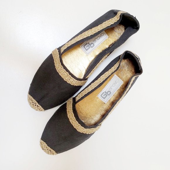 Gb Bravo Black Espadrille Canvas Flat Loafers EU37 - Picture 5 of 13